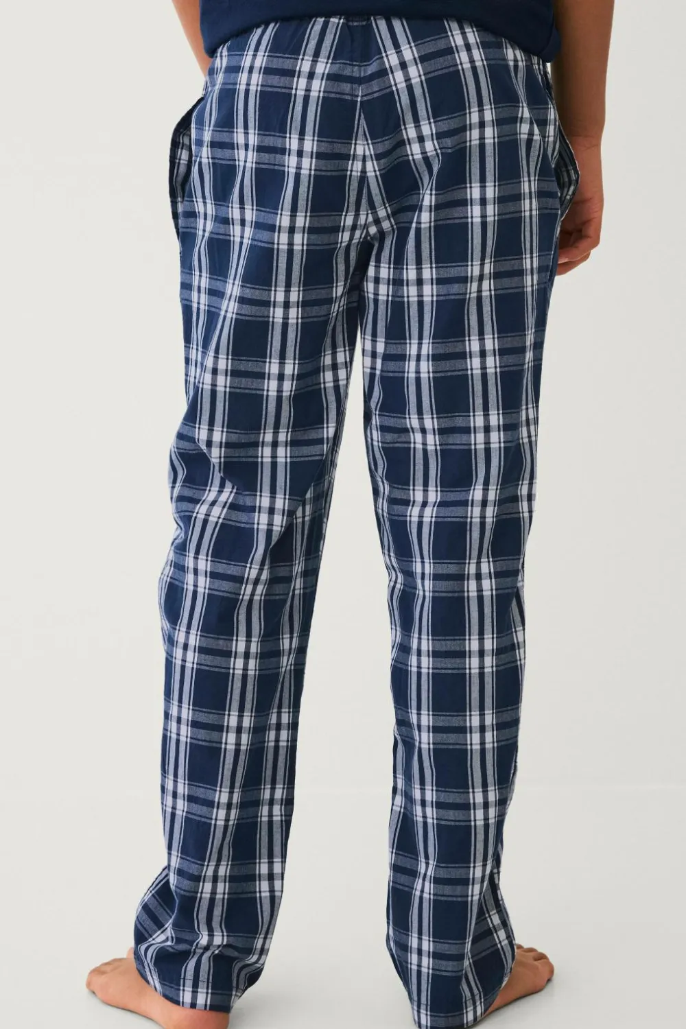 Ellos Collection Natbukser Harry i poplin Blåternet Sale