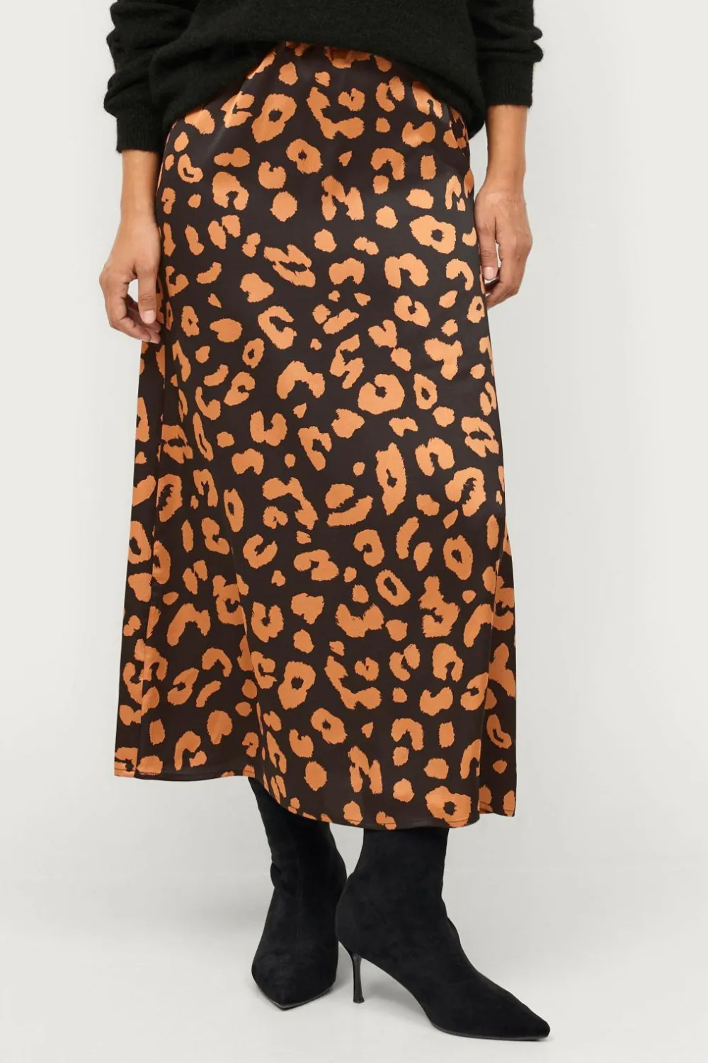 Ellos Nederdele>Collection Nederdel Skirt Katja Sort/Rust Leo