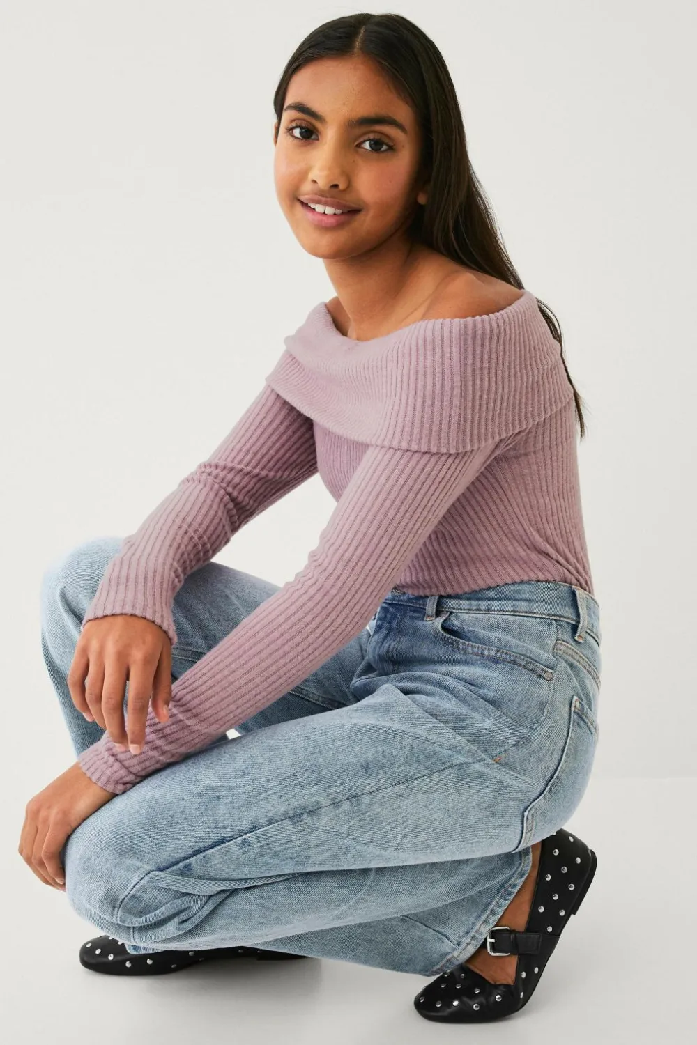 Ellos Trøjer & Cardigans>Collection Off shoulder top Hazel Lilla