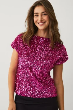 Ellos Collection Paillet top cerise Discount