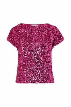 Ellos Collection Paillet top cerise Discount