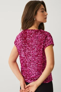 Ellos Collection Paillet top cerise Discount