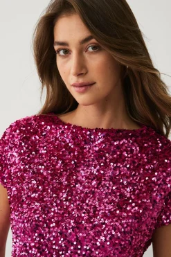Ellos Collection Paillet top cerise Discount