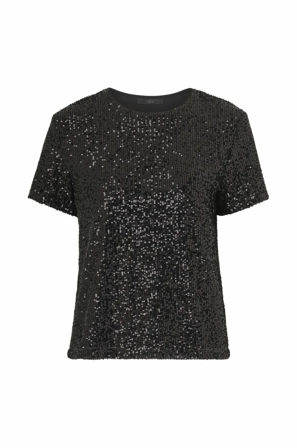 Ellos Collection Paillet top med korte ærmer Sort Hot