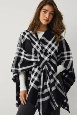 Ellos Collection Poncho Sort/Grå Best