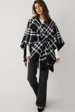 Ellos Collection Poncho Sort/Grå Best