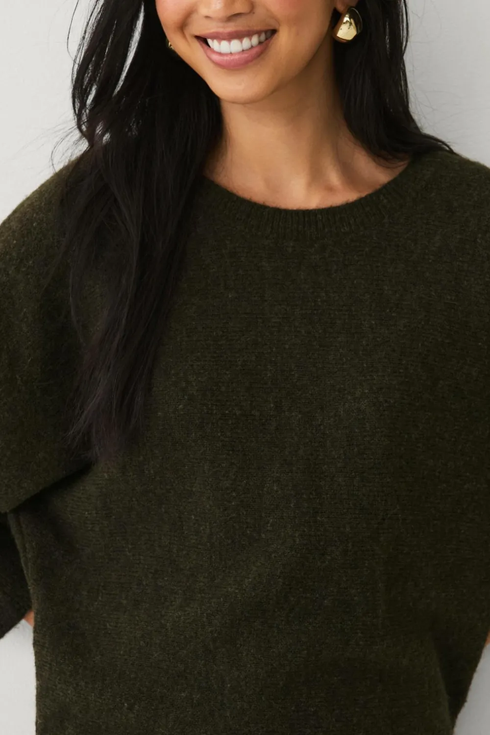 Ellos Trøjer & Cardigans>Collection Pullover med flagermusærmer Grøn