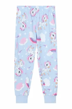 Ellos Collection Pyjamassæt i bomuldsjersey Blå enhjørning mønstret