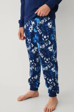 Ellos Collection Pyjamassæt i bomuld Blå fodbold