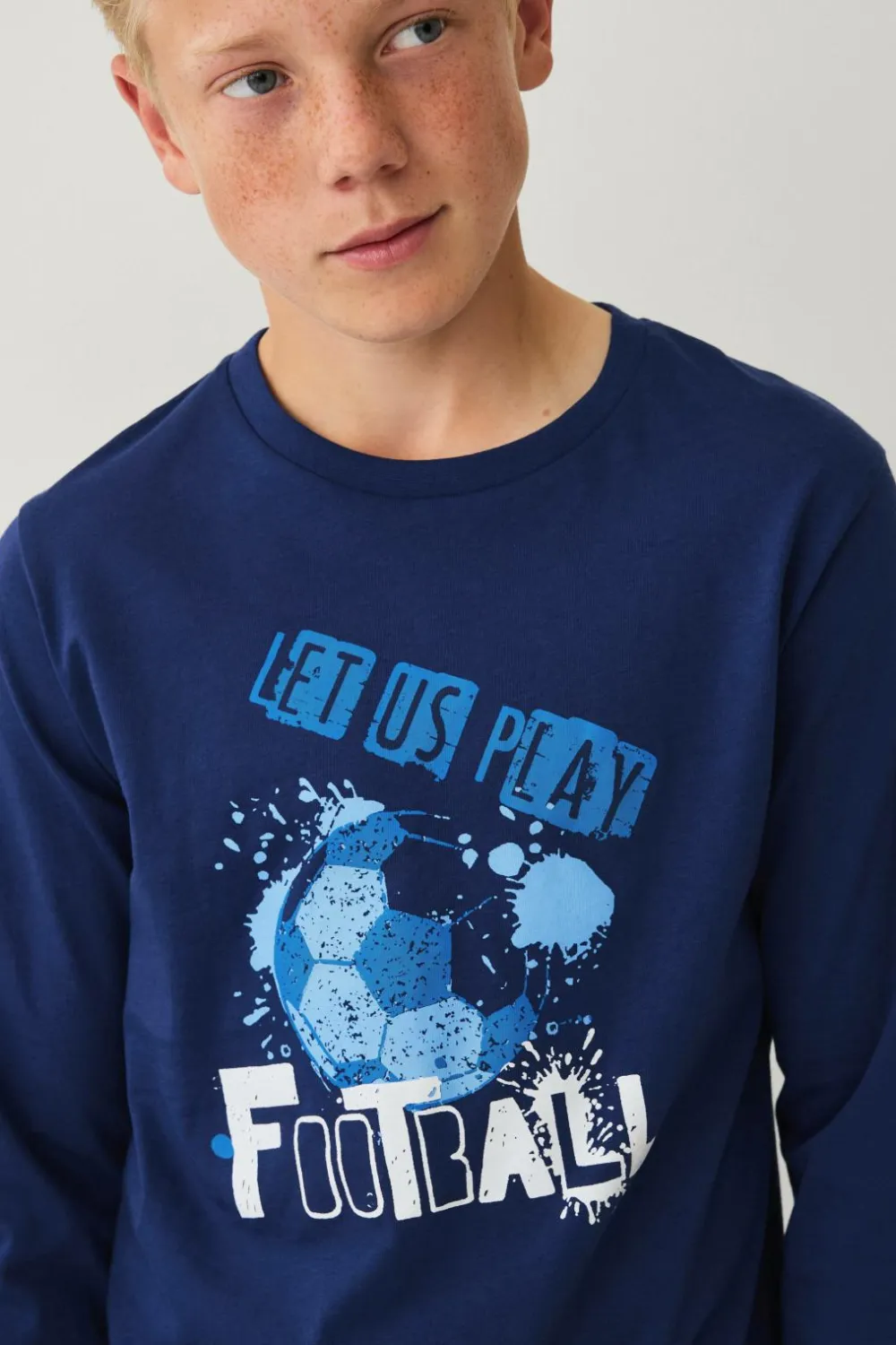 Ellos Collection Pyjamassæt i bomuld Blå fodbold