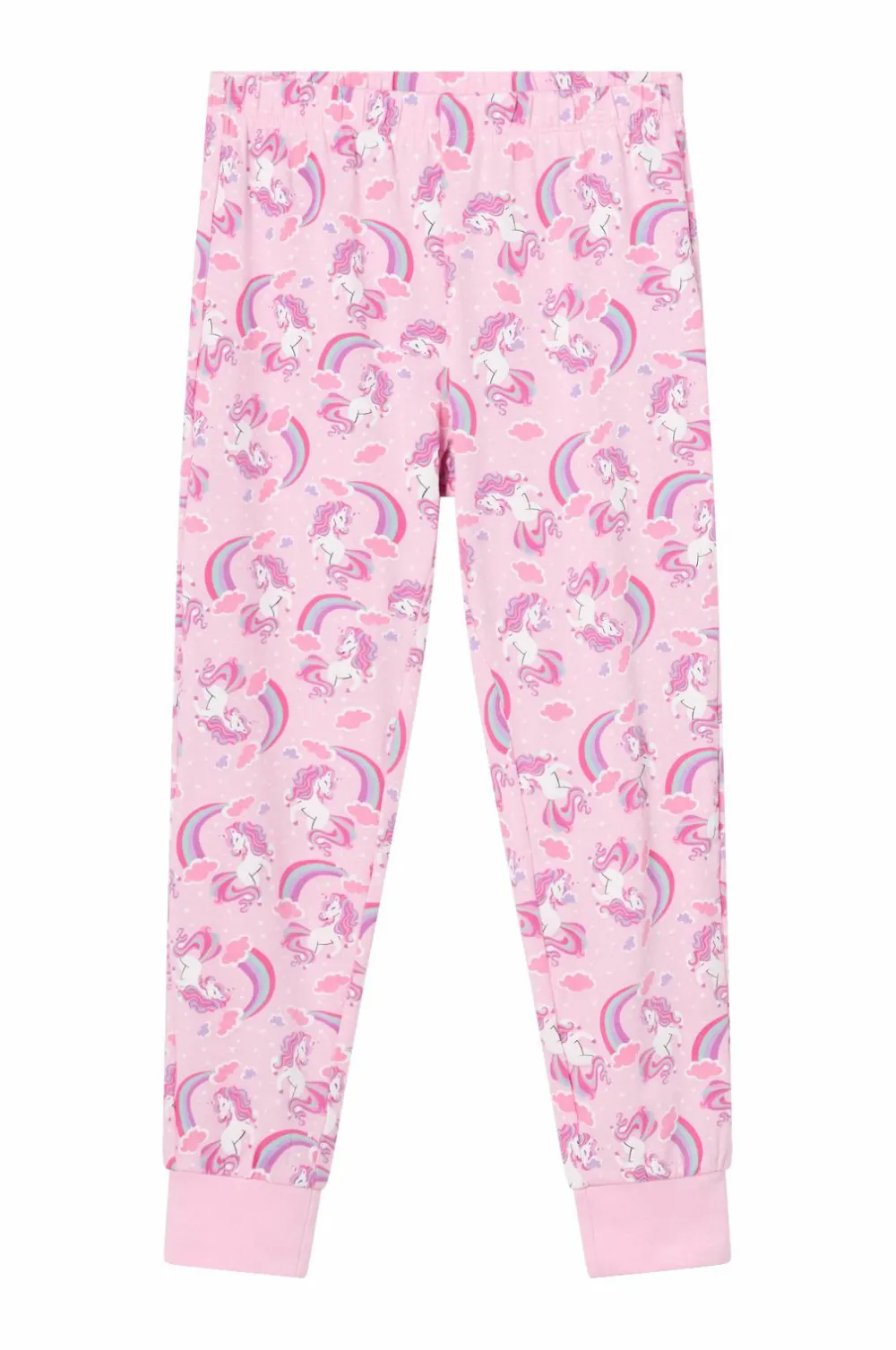 Ellos Nattøj & Homewear>Collection Pyjamassæt i bomuldsjersey Rosa enhjørning