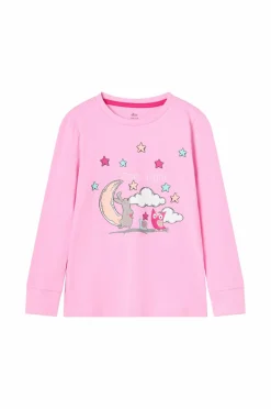 Ellos Collection Pyjamassæt i bomuldsjersey rosa skovdyr Best