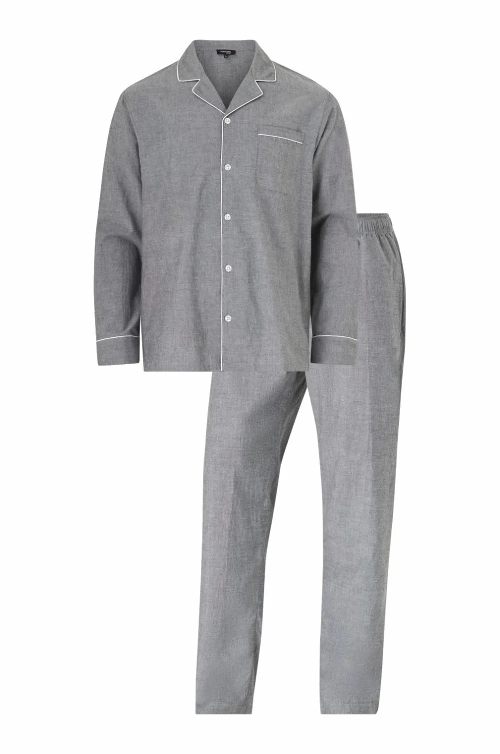 Ellos Nattøj & Homewear>Collection Pyjamassæt i bomuldsbatist 2 dele Grå