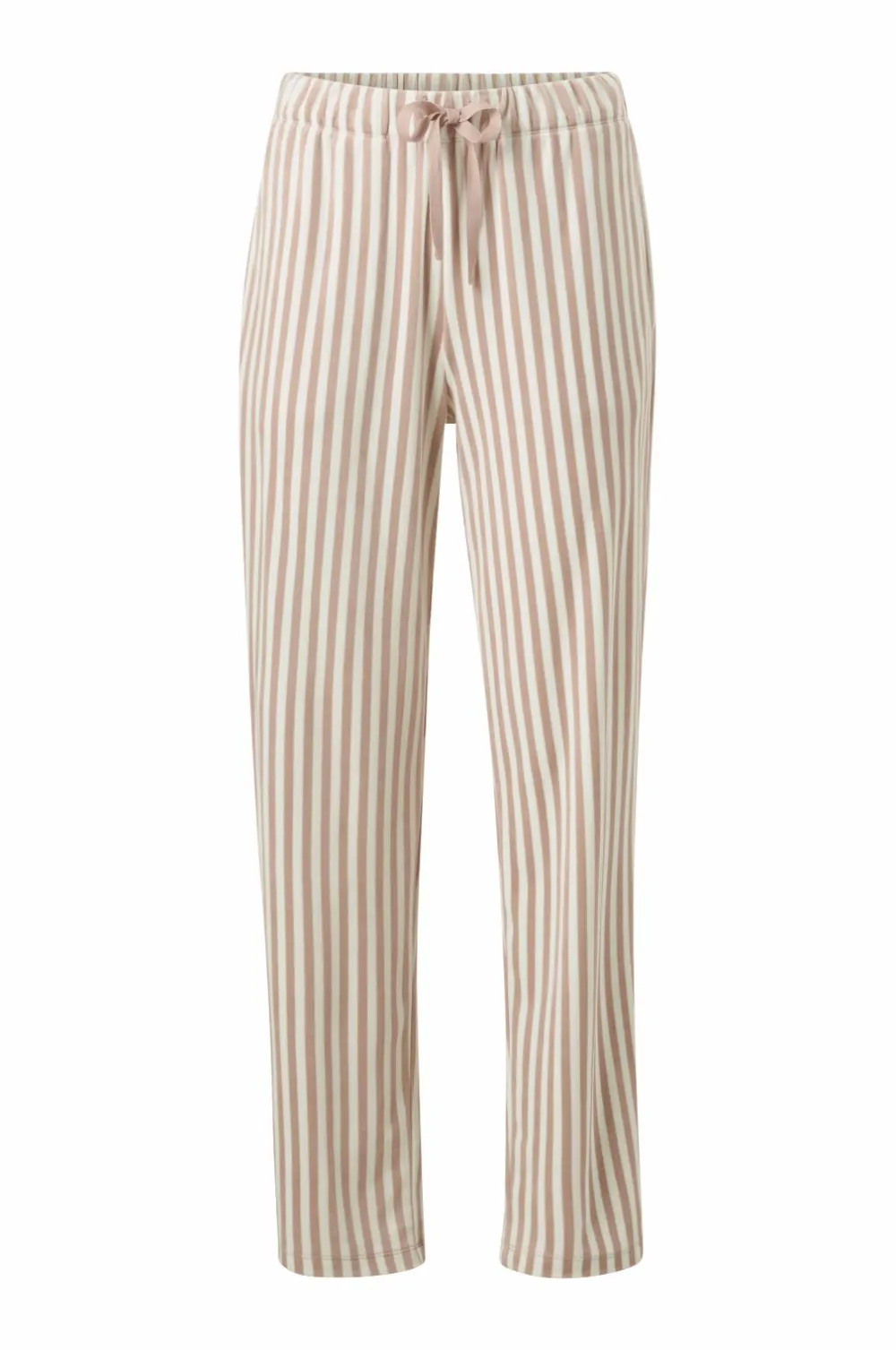Ellos Collection Pyjamas i velour Greige hvidstribet
