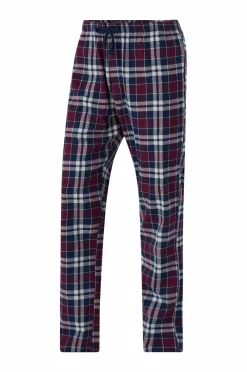 Ellos Collection Pyjamassæt i flonel blå/vinrød rutet New