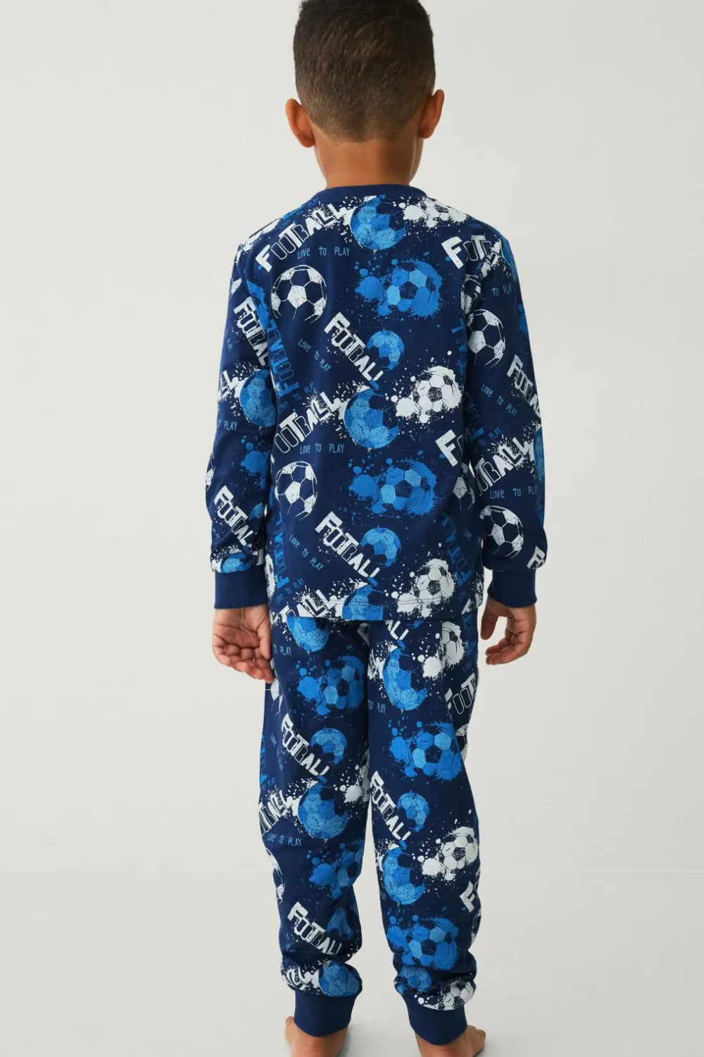 Ellos Nattøj & Homewear>Collection Pyjamas med tryk Blå fodbold