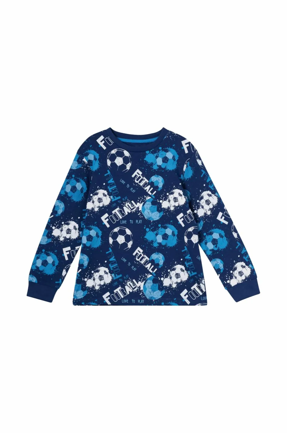 Ellos Nattøj & Homewear>Collection Pyjamas med tryk Blå fodbold