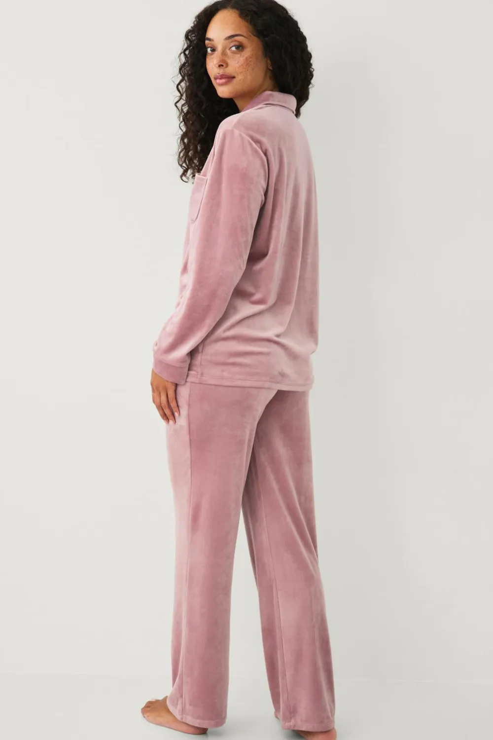 Ellos Nattøj>Collection Pyjamassæt i velour rosa