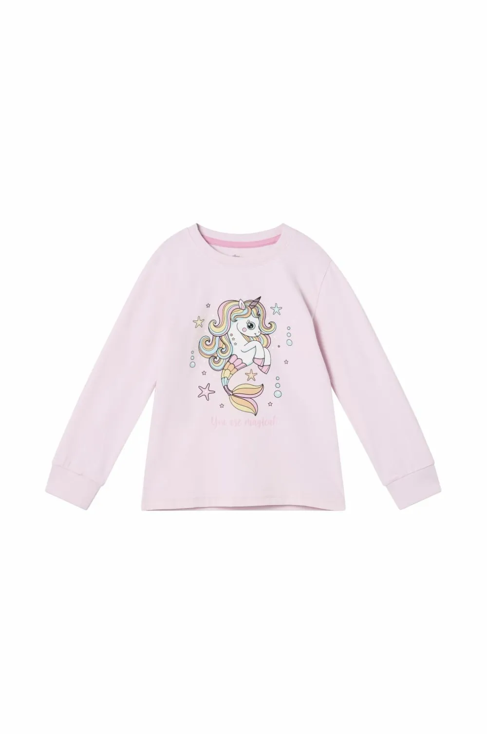 Ellos Nattøj & Homewear>Collection Pyjamas med et tryk Pink enhjørning mønstret