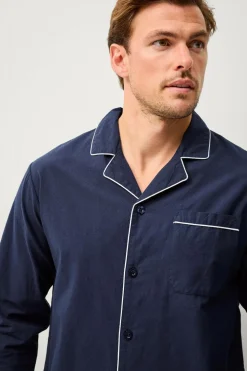 Ellos Collection Pyjamassæt i bomuldsbatist 2 dele Marineblå Online