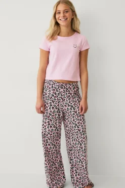 Ellos Nattøj & Homewear>Collection Pyjamassæt Lyserødt leopardprint