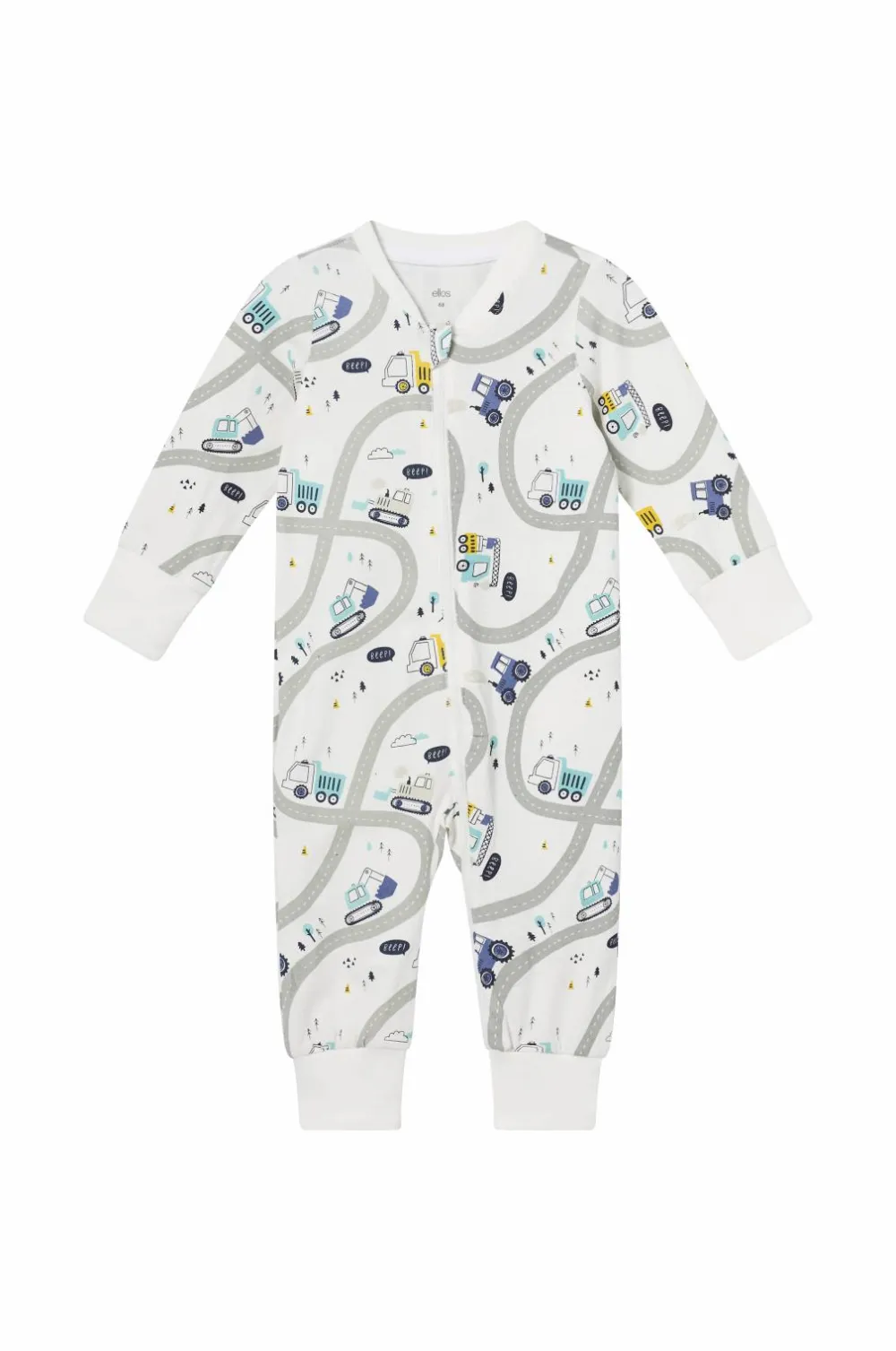 Ellos Nattøj & Homewear>Collection Pyjamas Billie Baby White with excavator print
