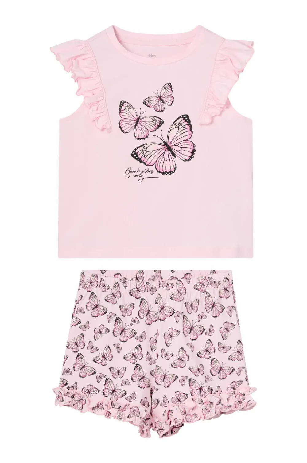 Ellos Collection Pyjamas Rosa sommerfugle mønster New