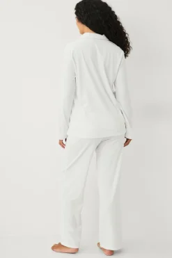 Ellos Collection Pyjamassæt i velour cremehvid New