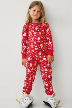 Ellos Nattøj & Homewear>Collection Pyjamassæt med print Rød julmønstret