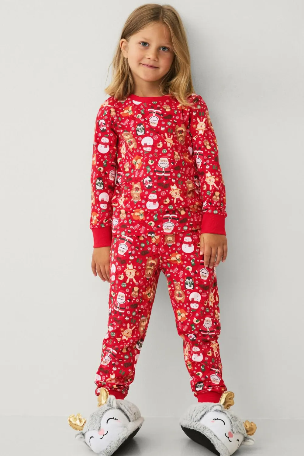 Ellos Nattøj & Homewear>Collection Pyjamassæt med print Rød julmønstret