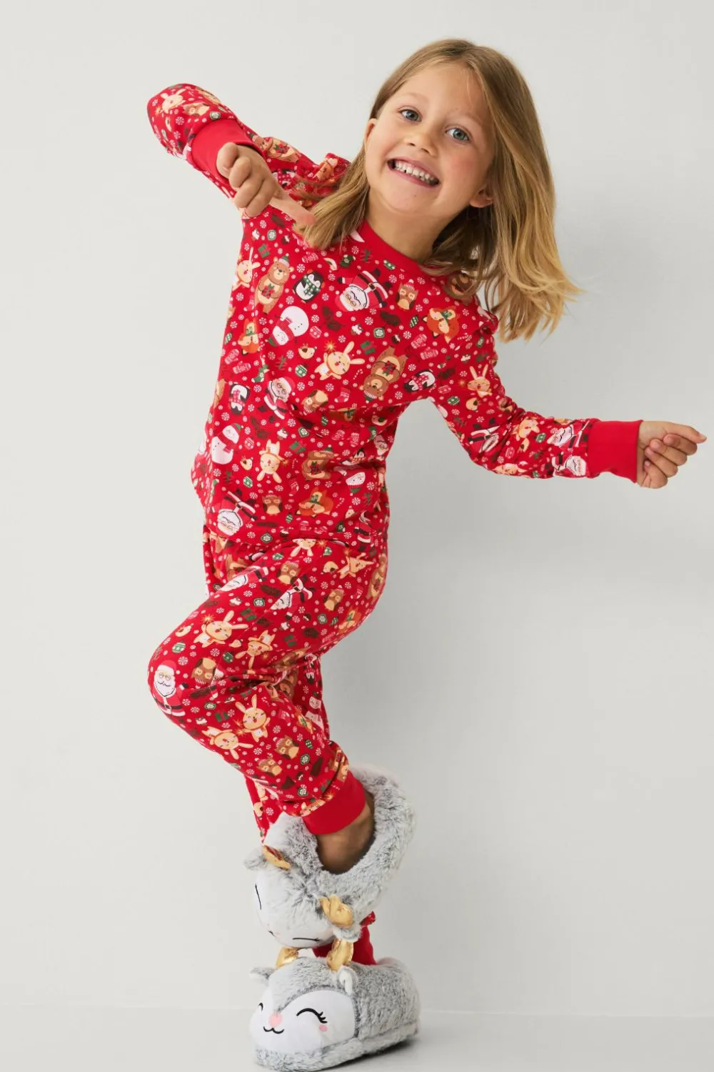 Ellos Nattøj & Homewear>Collection Pyjamassæt med print Rød julmønstret