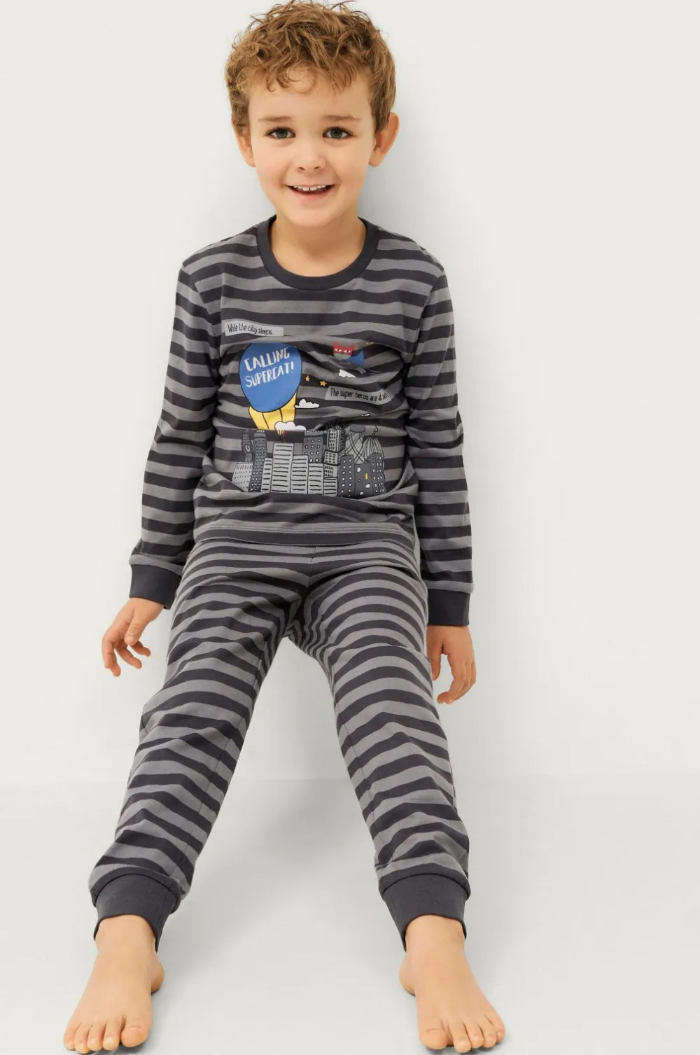 Ellos Nattøj & Homewear>Collection Pyjamas Ola Mørkegrå