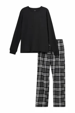 Ellos Collection Pyjamassæt sort rutig Discount