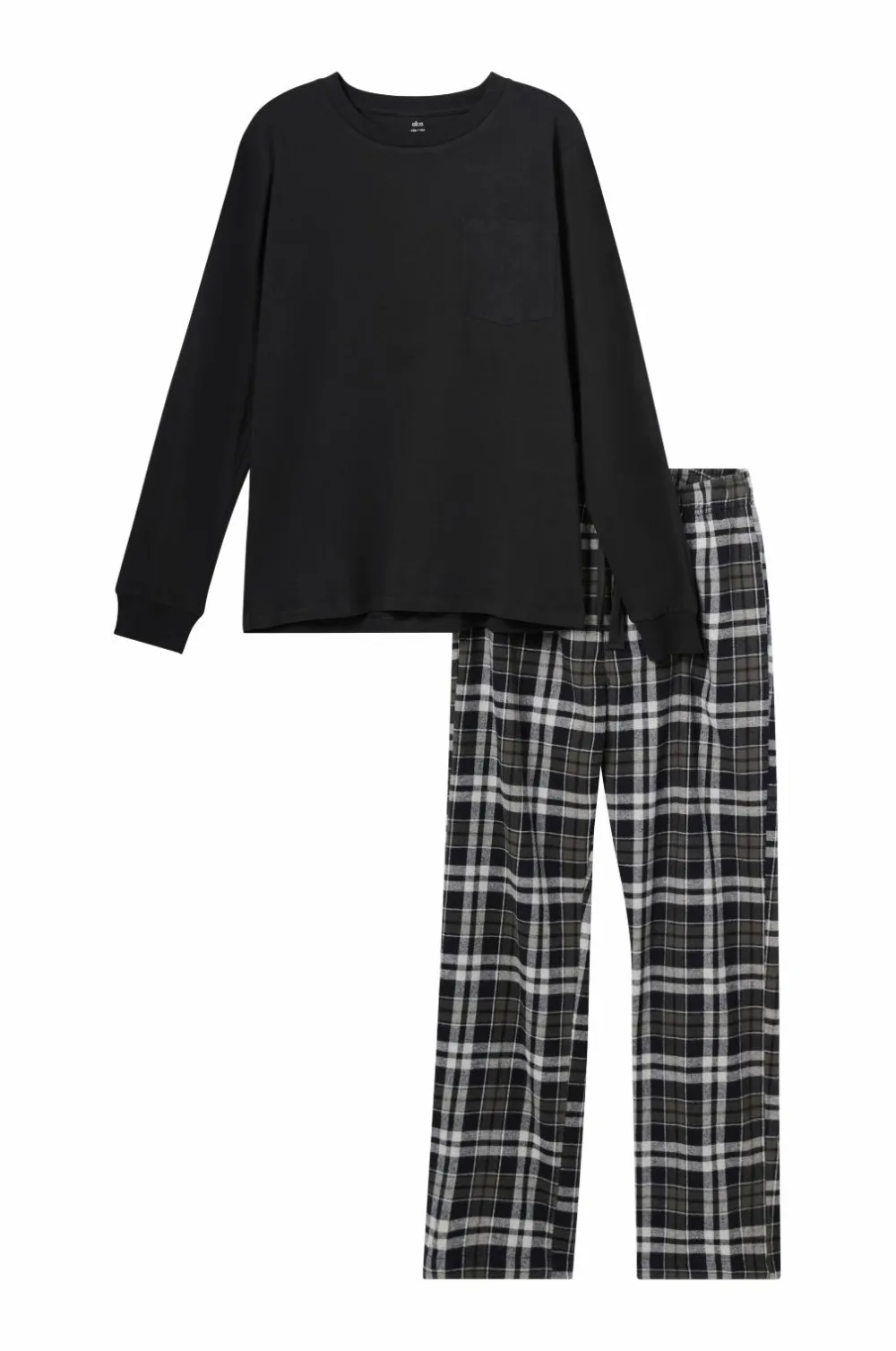 Ellos Collection Pyjamassæt sort rutig Discount