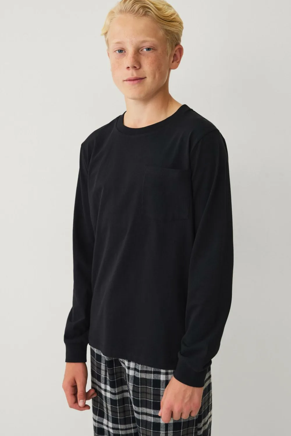 Ellos Collection Pyjamassæt sort rutig Discount