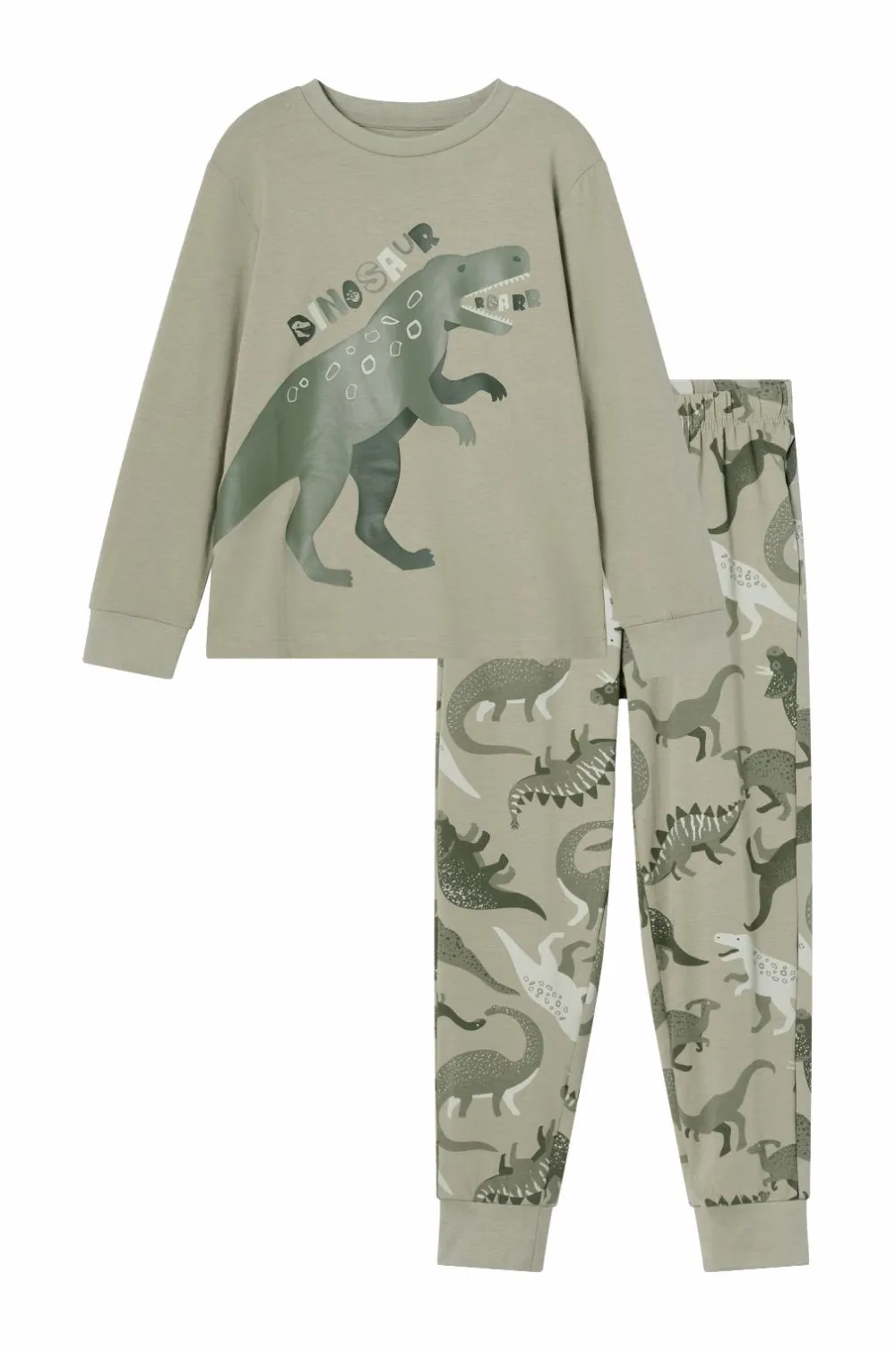 Ellos Nattøj & Homewear>Collection Pyjamas med tryk Grøn Dino