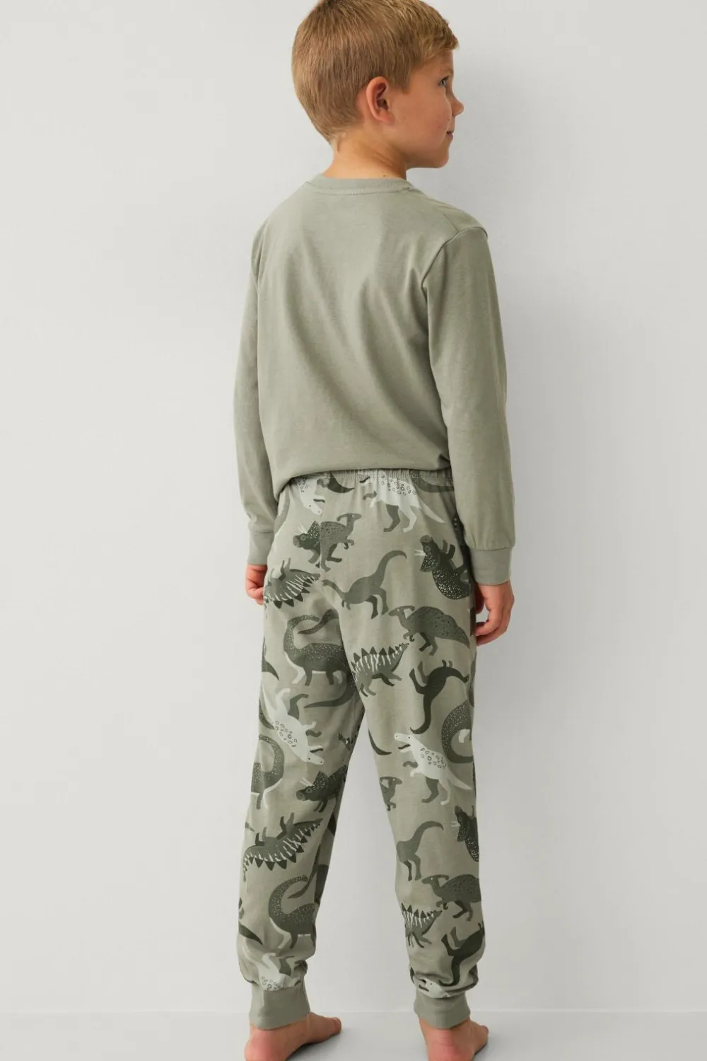 Ellos Nattøj & Homewear>Collection Pyjamas med tryk Grøn Dino