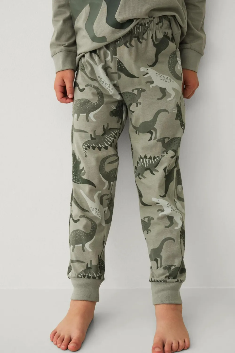 Ellos Nattøj & Homewear>Collection Pyjamas med tryk Grøn Dino
