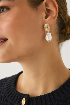 Ellos Collection Øreringe Perler med sten Guld Discount