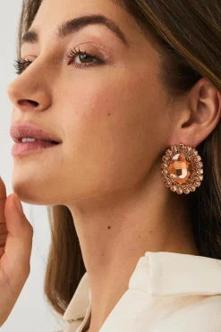 Ellos Smykker>Collection Ørestikker med rhinstene Rose/guld