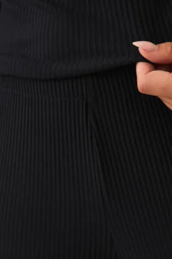 Ellos Collection Ribbede leggings Sort