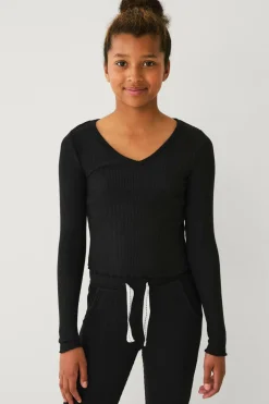 Ellos Toppe & T-Shirts>Collection Ribbet lounge-top sort