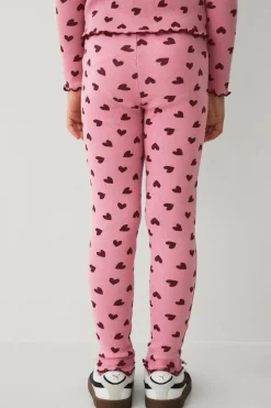 Ellos Collection Ribbede leggings Rosa mønstret Online
