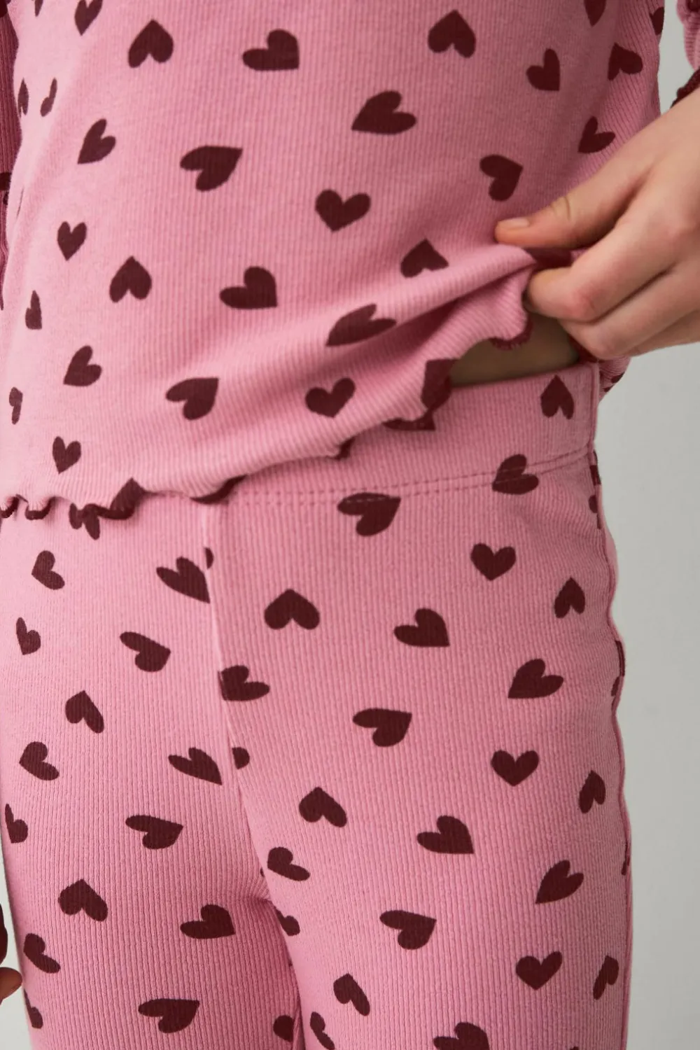 Ellos Collection Ribbede leggings Rosa mønstret Online