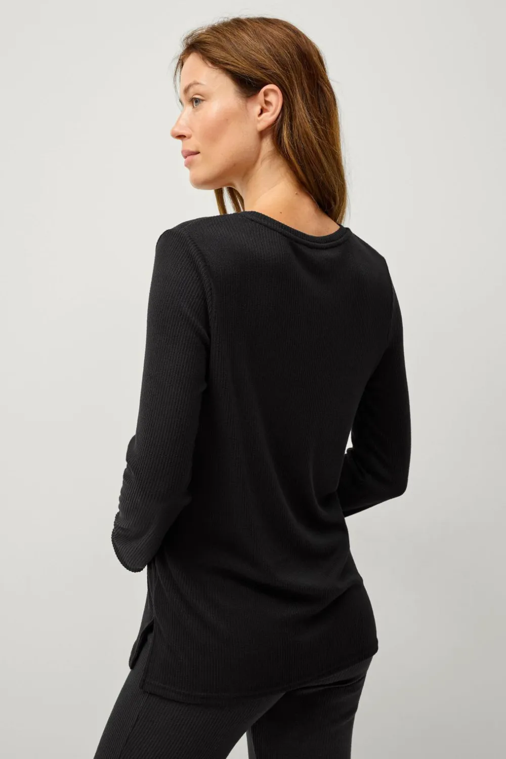 Ellos Loungewear & Homewear>Collection Ribstrikket top Sort