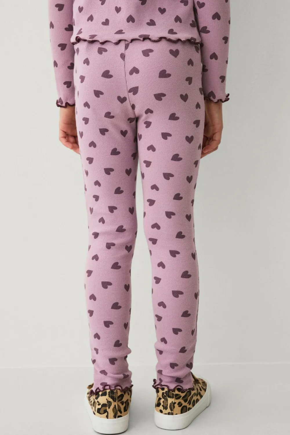 Ellos Bukser & Leggings>Collection Ribbede leggings Lilla mønstret