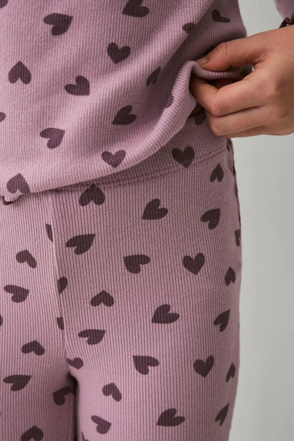 Ellos Bukser & Leggings>Collection Ribbede leggings Lilla mønstret