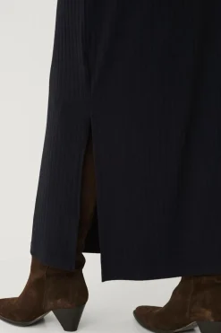 Ellos Collection Ribbet kjole med halv halfzip sort Discount