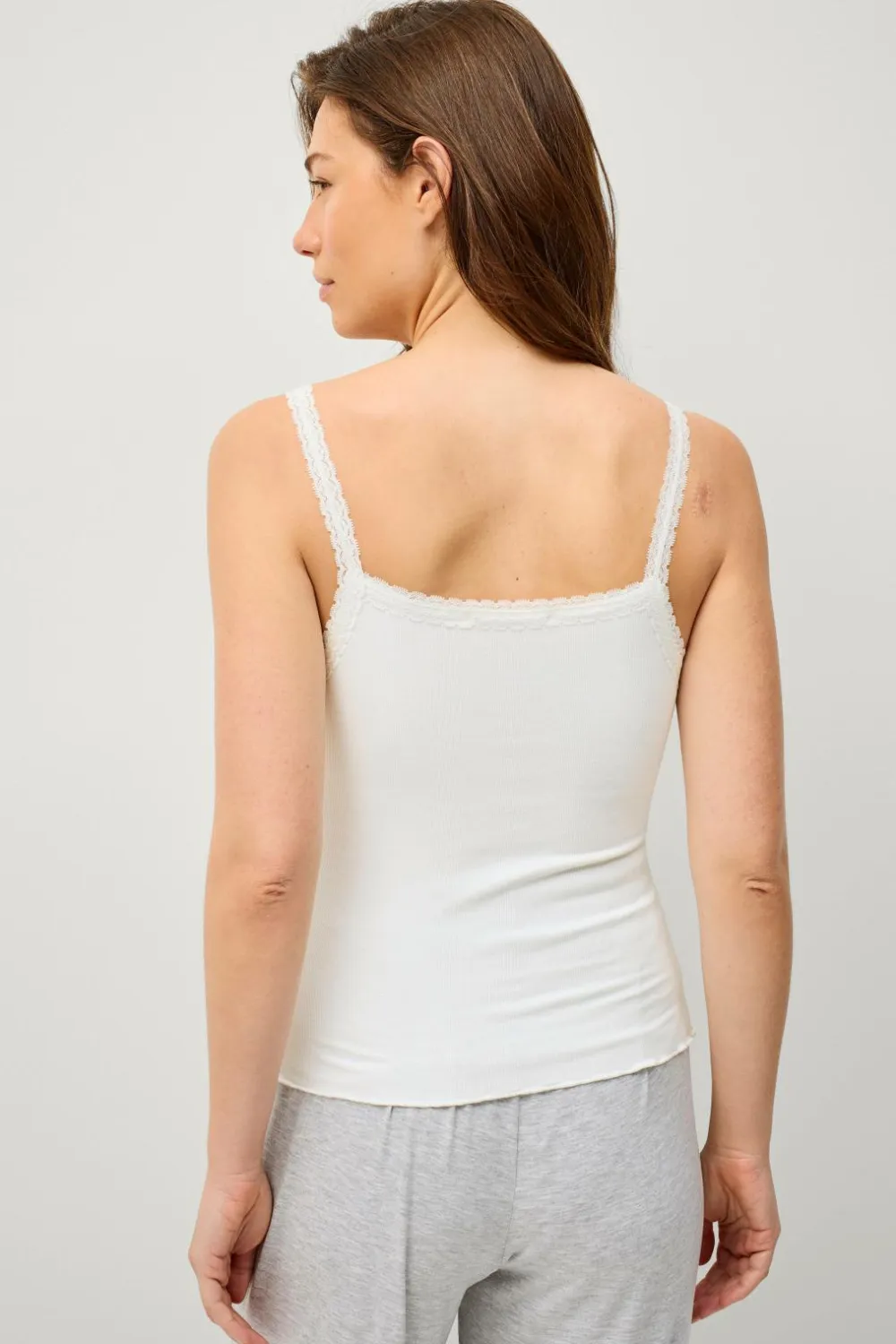 Ellos Underkjoler & Chemiser|Loungewear & Homewear>Collection Ribbet undertrøje Hvid