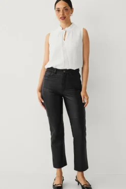 Ellos Collection Ærmeløs bluse hvid Outlet